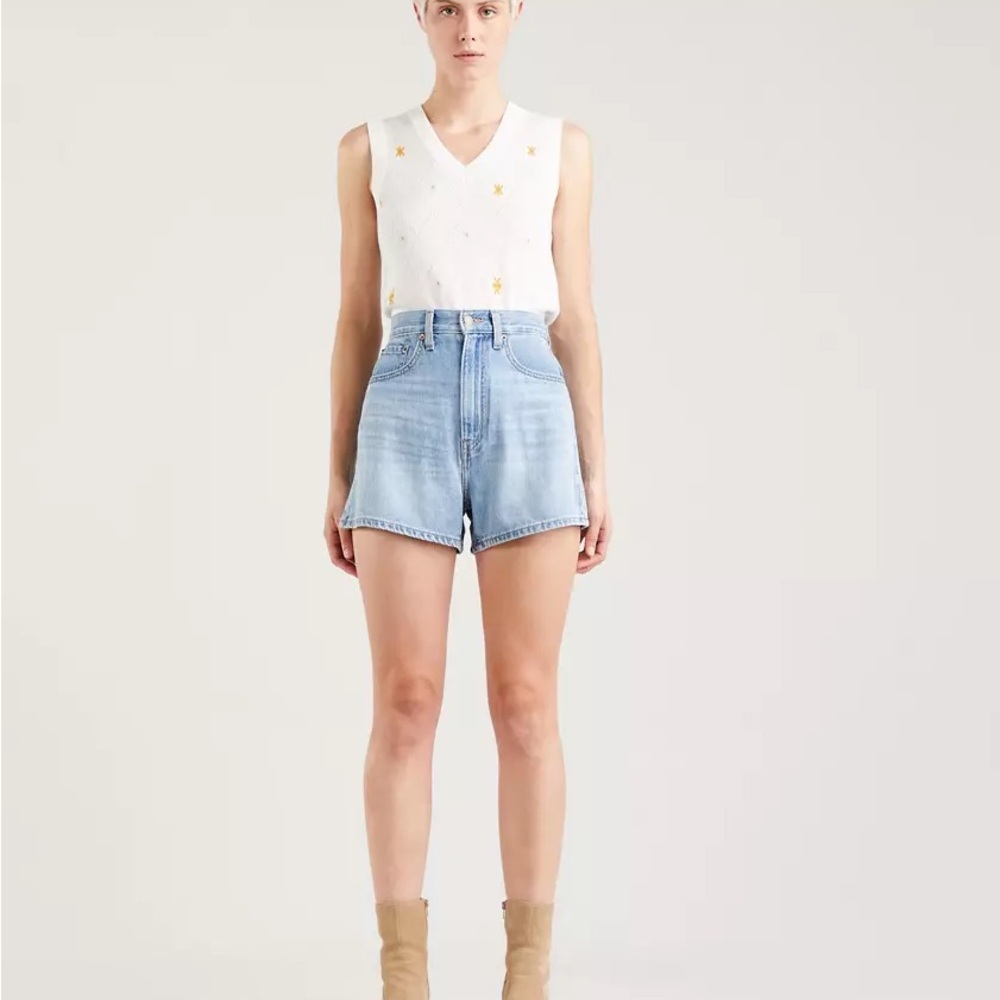 Levi's High Waist Light Blue Shorts